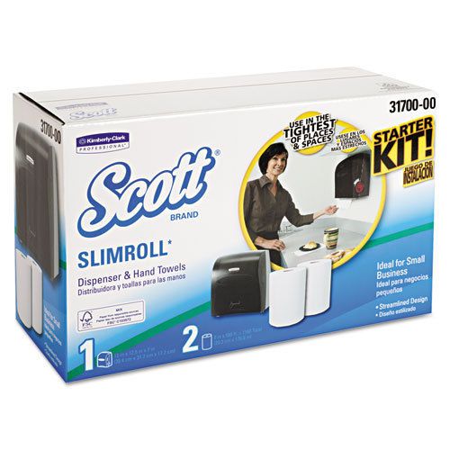 Slimroll Dispenser Kit, 8 1/2w x 20 3/4d x 13 13/100h, Smoke/White, w/2 Rolls