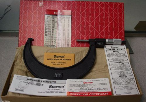 Starrett 216rl-6 digital outside micrometer, rachet thimble, 5-6&#034; for sale