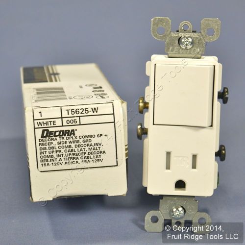 Leviton White TAMPER RESISTANT Decora Rocker Switch &amp; Receptacle T5625-W Boxed