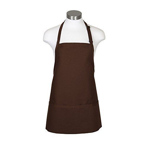 Fame Adults 3 Pocket Bib Apron-Brown-O/S