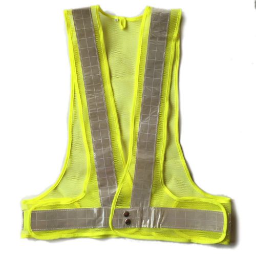 Yellow mesh neon  high visibility safety vest with reflective,unisex, ansi/ isea for sale