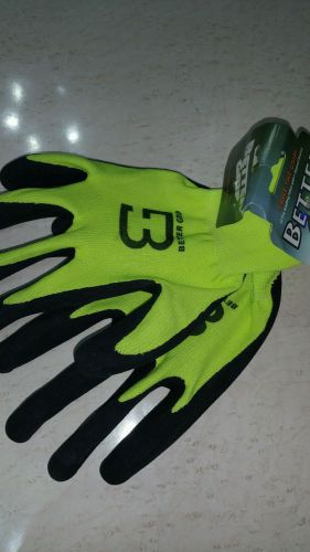 Better Grip Hi-Vis Lime Insulated Winter Rubber-Coated Gloves -Crinkle Finished!