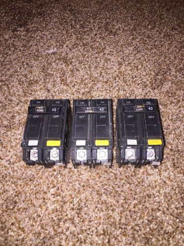 3 GENERAL ELECTRIC 40 AMP 2 POLE CIRCUIT BREAKERS THQL2140 Lot Of 3!