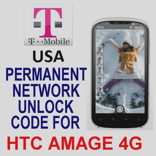 Htc permanent network unlock code /pin for t-mobile usa htc amage 4g  only for sale