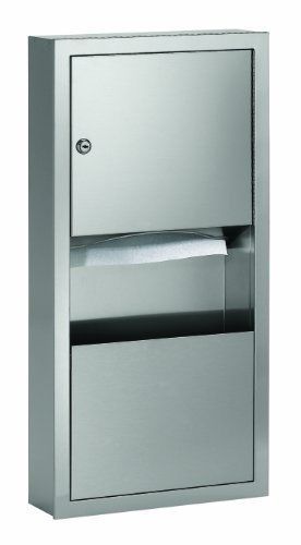 Bradley 2291-110000 Standard Stainless Steel Surface Mounted Towel Receptacle, x