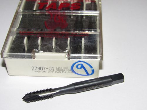 3 new osg 1/4-28 nf gh3  hss-v 3fl spiral point plug taps steam oxide 27307-01 for sale