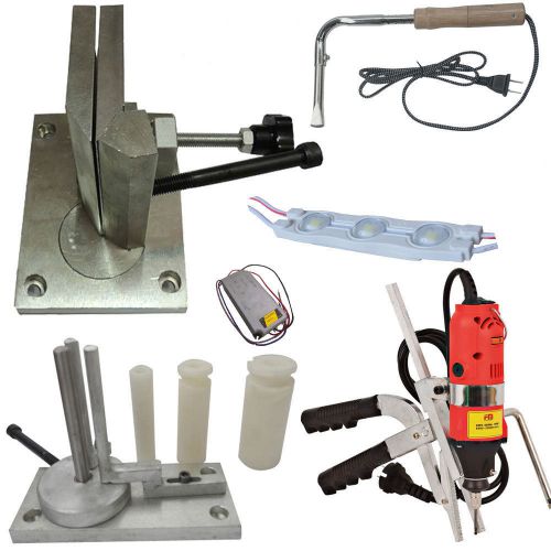 Acrylic channel letter making starter, bender+slotting tool+ welder+ led module for sale