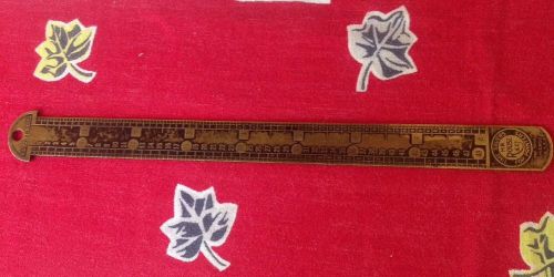 Rare 8-inch Brass H.B. Rouse Line Gauge - Pica Pole - Printer&#039;s Ruler