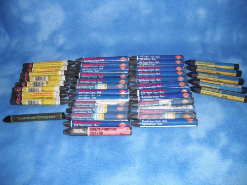 39 BLACK/BLUE LUMBER CRAYONS HANSON/FABER/IRWIN STRAIT-LINE/MASTER MECHANIC