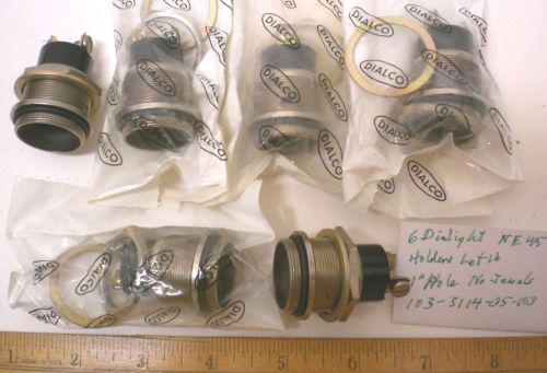 6 Large Pilot Lamp Assemblies Mil.DIALIGHT 103 Series for NE45 Bulb, Lot 16,USA