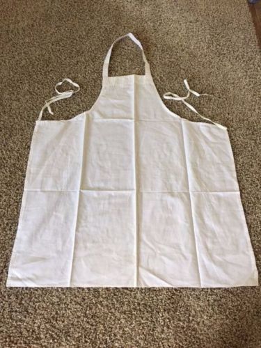 12 WHITE COTTON RESTAURANT KITCHEN BIB APRONS 100% COTTON WHITE CHEFS APRONS