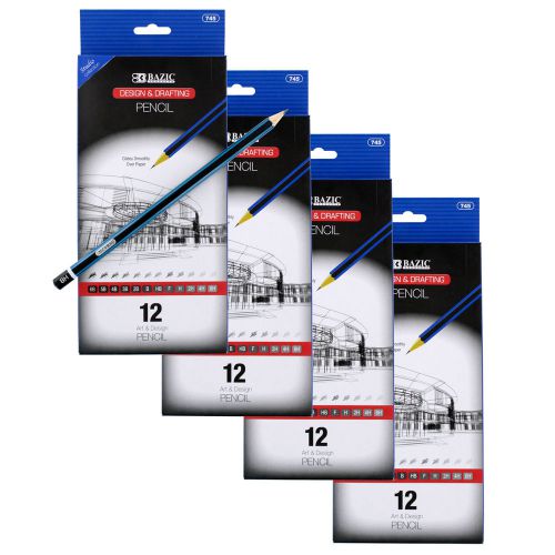 &#034;Bazic Drawing &amp; Sketching Soft Lead Pencils, Assorted, Set of 48&#034;