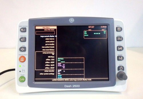 GE Dash 2500 Vital Signs Patient Monitor 2038652-001 w/ Printer Medical