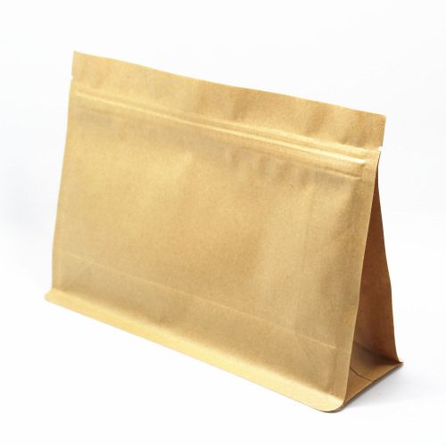 Kraft paper bags zip lock side gusset horizontal version packaging food pouches for sale