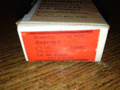 NEW BOX OF 10 GOULD SHAWMUT 30 AMP FUSE ATM30