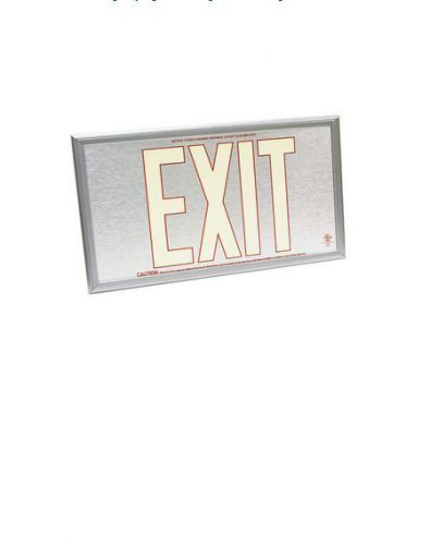 Fulham FLPL50-SR Photoluminescent Exit Sign Silver Frame Life Expectancy:20 Year