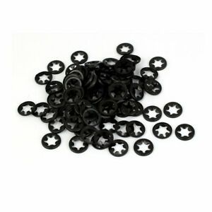 3mm x 10mm x 1.3mm 65Mn Steel Starlock Washers Fasteners Black 100 Pcs