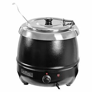 Kitma 11 Qt Electric Soup Kettle Countertop Food Kettle Warmer Black 120V 400W