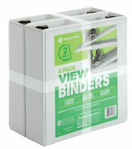 Member&#039;s Mark 2&#034; D-Ring View Binder, White (4 pk.)