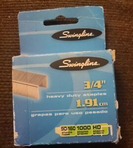 Swingline Staples Heavy Duty 3/4&#034; 35319 100 Strip Count 1000 In Box