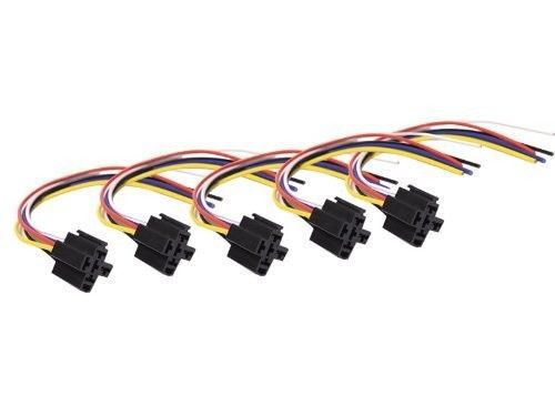 Absolute USA 5-Pin 12 VDC Interlocking Relay Socket, 5 Set