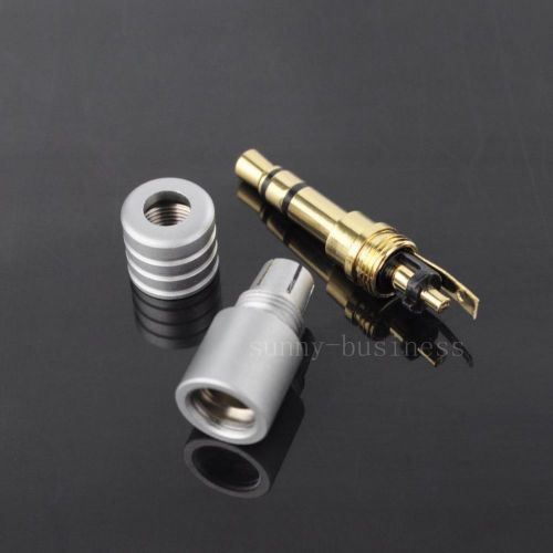 3.5mm 3 Pole Male Repair headphone Jack Plug Metal Audio Soldering Silver Cover