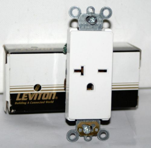 Leviton White Decora 16451-W Single Receptacle 250V 20A NEW