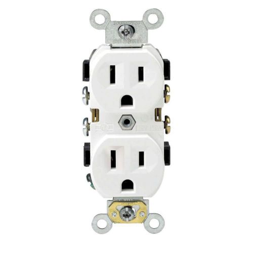 Leviton ProGrade 15 Amp Duplex Outlet - White CBR15-WMP 10 PACK