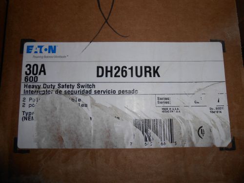 CUTLER HAMMER DH261URK 30 AMP 600 VOLT SAFETY SWITCH N/F N3R DISCONNECT