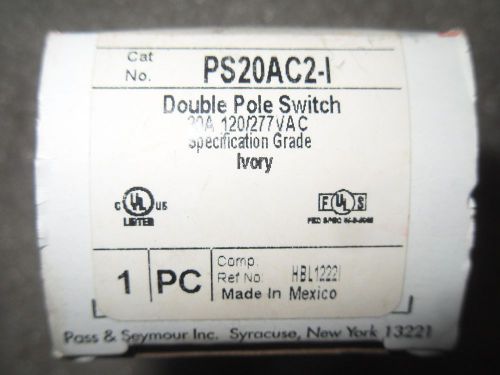 (RR13-5) 1 NIB PASS &amp; SEYMOUR PS20AC2-I DOUBLE POLE TOGGLE SWITCH