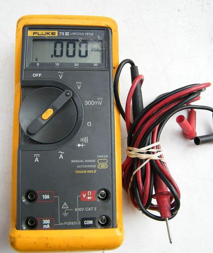 Fluke Model #73III  True RMS Multimeter w/ Leads NICE