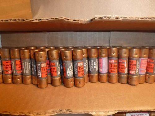 Lot (50) Mixed brand NON-15 buss fuses 15 Amp 250 Volt