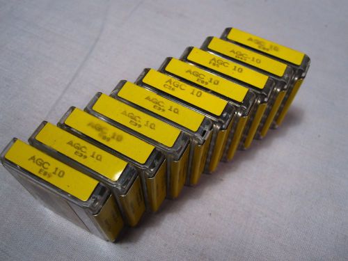 (QTY 50) BUSS AGC-10 Miniature Glass Body Fuses 10A 250V (10 pks of 5)