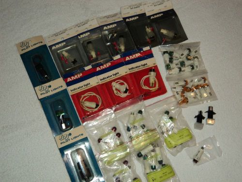 NOS vintage large mix lot of 60 Indicator light IDI AMP LITTELFUSE raised lens