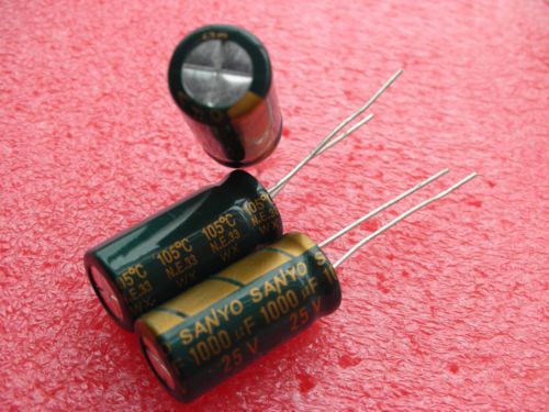 250p SANYO 25V 1000UF Electrolytic Capacitor 10X20mm