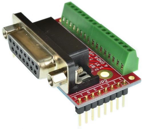 Db15 female breakout board, adapter, d-sub 15pin, (female)  elabguy d15-f-bo-v1a for sale