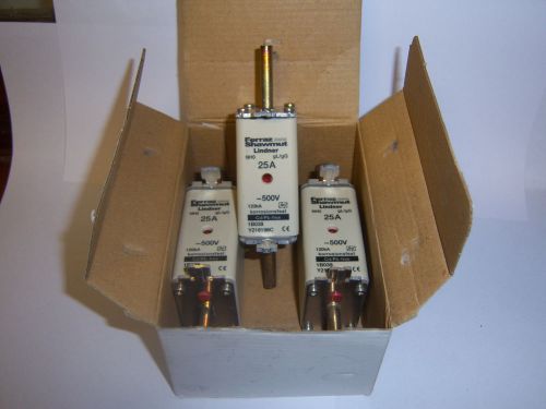 Fuses FERRAZ SHAWMUT Lindner NH0 gL/gG 25A ~500V  : 120kA (Y216198C) (x3)