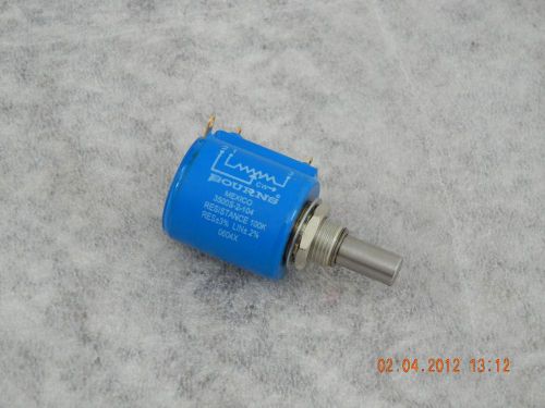 BOURNS Potentiometer, 100K, 10 Turn Pot, P/N 3500S-2-104