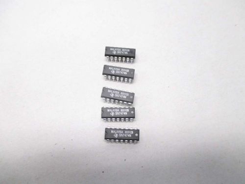 LOT 5 NEW TEXAS INSTRUMENTS SN7474N 14-PIN FLIP FLOP CHIP D477378