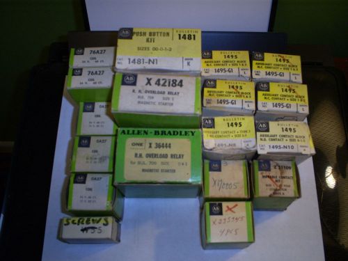 ALLEN BRADLEY REPLACEMENT PARTS COILS, O/L RELAYS, AUX CONTACT KIT