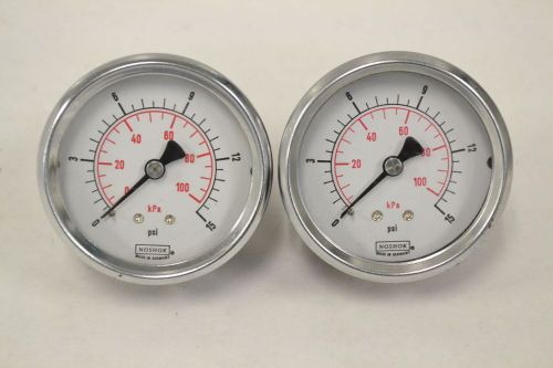 LOT 2 NOSHOK PRESSURE 0-15PSI 2-5/8 IN 1/4 IN NPT GAUGE B298305