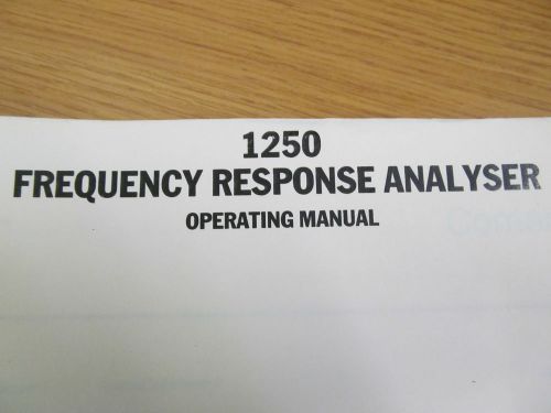 Solartron 1250 Frequency Response Analyzer Operating Manual &amp; Calibration Proced