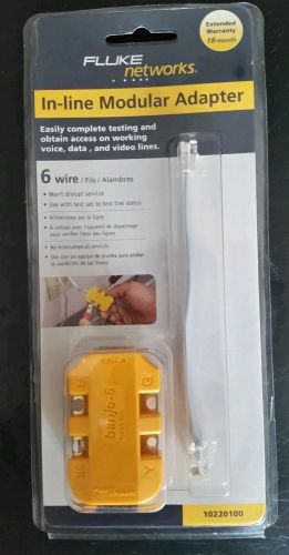 NEW! Fluke Networks 6-Wire In-Line Modular Adapter 10220100