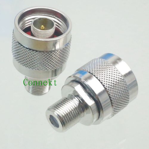 N male plug to F female jack RF adapter connector 50ohm Zinc Alloy ROHS English