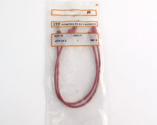 NOS ITT/Pomona 4274-24-2 Multi-Stacking Banana Plug Patch Cord Red 24&#034;