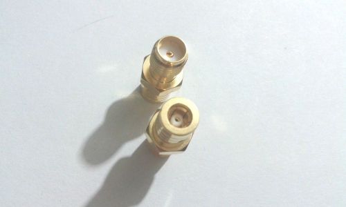 2pcs Gold  SMA Female To SMB female jack Straight RF ADAPTER