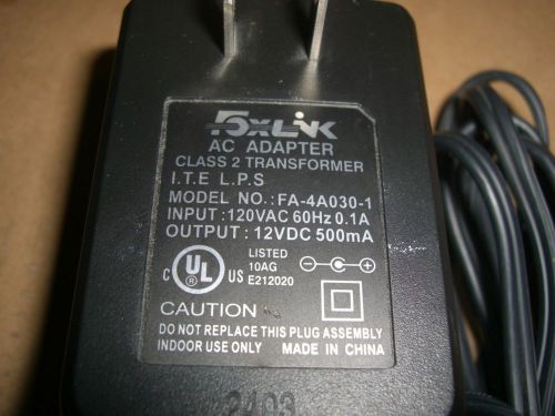 Genuine foxlink ite lps fa-4a030-1 ip 120v 60hz 0.1a  op 12v 500ma for sale