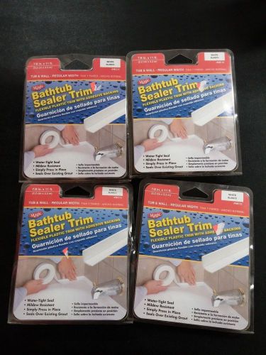 MAGIC WHITE TUB &amp; WALL BATHTUB SEALER TRIM 7/8&#034; X 11&#039; # MC15 (Pack of 4)