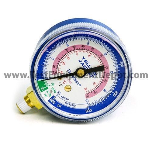 Yellow jacket 49036 2 1/2&#034; gauge (f), blue compound, 30&#034;-0-300 kg/cm2/psi for sale