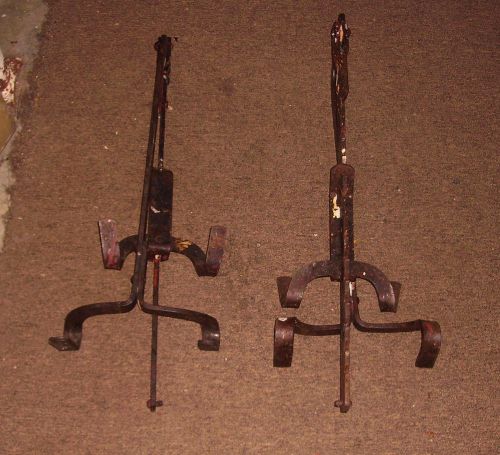 vintage pair heavy duty steel ladder jacks roofing siding scaffolding